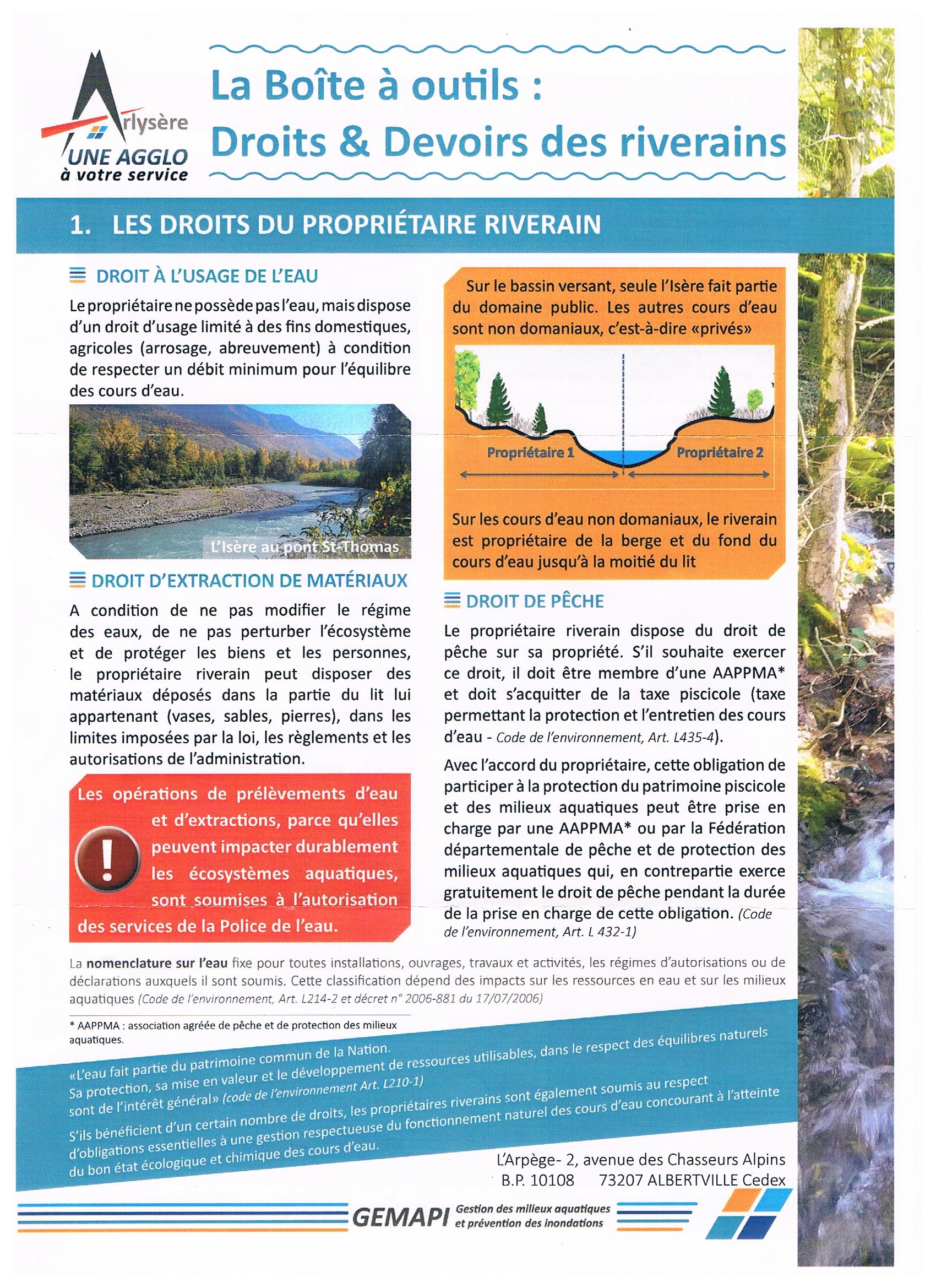 Droits et devoirs des riverains